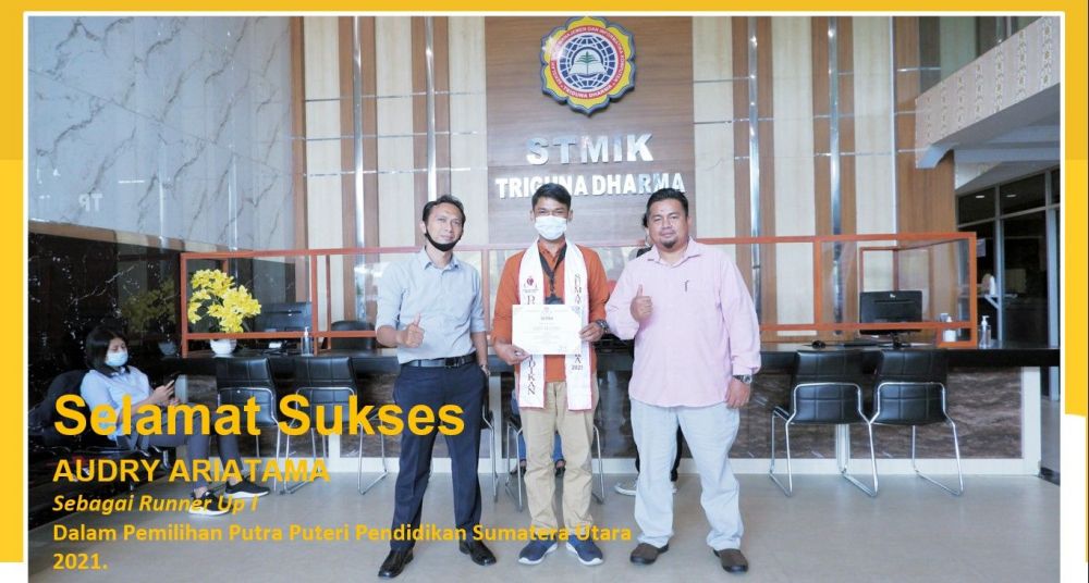 Mahasiswa STMIK Triguna Dharma mendapatkan Runner UP pada pemilihan putera puteri pendidikan sumatera utara 2021. yang di selenggarakan pada 04 April 2021